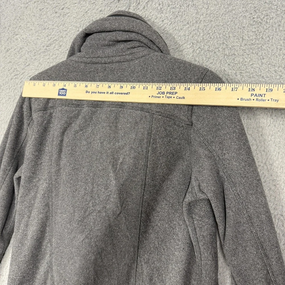 Lululemon Jacket Womens 6 Gray Asymmetrical Zip Fleece Lined Pockets High Collar